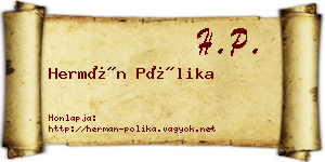 Hermán Pólika névjegykártya